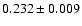 $ 0.232 \pm 0.009$