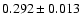 $ 0.292 \pm 0.013$