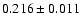 $ 0.216 \pm 0.011$