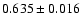 $ 0.635 \pm 0.016$