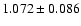 $ 1.072 \pm 0.086$