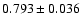 $ 0.793 \pm 0.036$