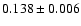 $ 0.138 \pm 0.006$