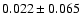 $ 0.022 \pm 0.065$