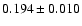 $ 0.194 \pm 0.010$
