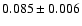 $ 0.085 \pm 0.006$