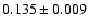 $ 0.135 \pm 0.009$