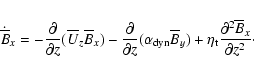 \begin{displaymath}%
\dot{\overline{B}}_x = -\frac{\partial}{\partial z}(\overli...
...eta_{\rm t} \frac{\partial^2\overline{B}_x}{\partial z^2}\cdot
\end{displaymath}