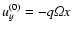 $u_y^{(0)}=-q \varOmega x$