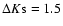 $\Delta K{\rm s}=1.5$