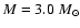 $M = 3.0~M_\odot$