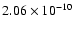 $2.06 \times 10^{-10}$