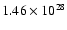 $1.46 \times 10^{28}$