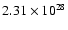 $2.31 \times 10^{28}$