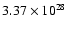 $3.37 \times 10^{28}$
