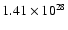 $1.41 \times 10^{28}$