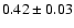 $0.42\pm 0.03$