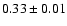 $0.33\pm 0.01$