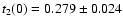 $t_2(0)=0.279 \pm 0.024$