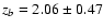 $z_b=2.06\pm0.47$