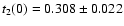 $t_2(0)=0.308 \pm 0.022$