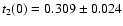 $t_2(0)=0.309 \pm 0.024$