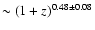 $\sim(1+z)^{0.48\pm0.08}$