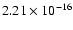 $2.21\times10^{-16}$
