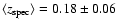 $\langle z_{\rm spec}\rangle=0.18\pm0.06$
