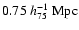 $0.75~h_{75}^{-1}~{\rm Mpc}$