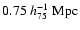 $0.75~{h}^{-1}_{75}~{\rm Mpc}$
