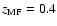 $z_{\rm MF}=0.4$
