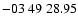 $ -03\ 49\ 28.95$