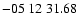 $ -05\ 12\ 31.68$