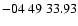 $ -04\ 49\ 33.93$