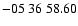 $ -05\ 36\ 58.60$