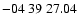 $ -04\ 39\ 27.04$