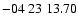 $ -04\ 23\ 13.70$