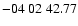 $ -04\ 02\ 42.77$