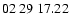 $ 02\ 29\ 17.22$