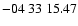 $ -04\ 33\ 15.47$