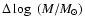 $\Delta\log~(M/M_{\odot})$