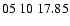 $ 05 \ 10 \ 17.85$