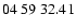 $ 04 \ 59 \ 32.41$