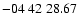 $ -04\ 42\ 28.67$