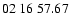 $ 02\ 16\ 57.67$
