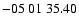$ -05\ 01\ 35.40$