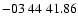 $ -03\ 44\ 41.86$
