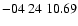 $ -04\ 24\ 10.69$
