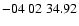 $ -04\ 02\ 34.92$